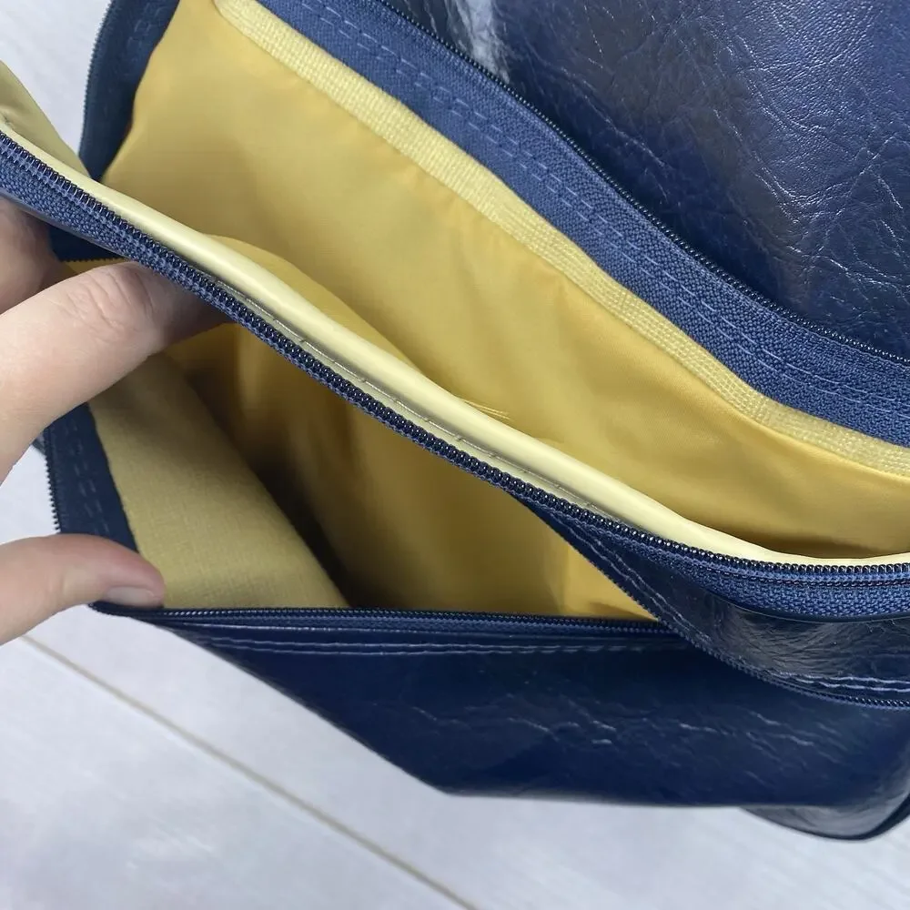 RETRO Vtg Samsonite Silhouette Weekender Bag Luggage Navy Survivor Sample NOS